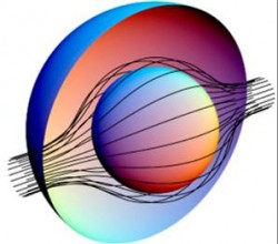 The path that light rays would take through a theoretical cloaking device.  Credit: John Pendry