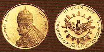 Adamski's Golden Medal of Honor, which he claimed to have received during his meeting with Pope John XXIII.