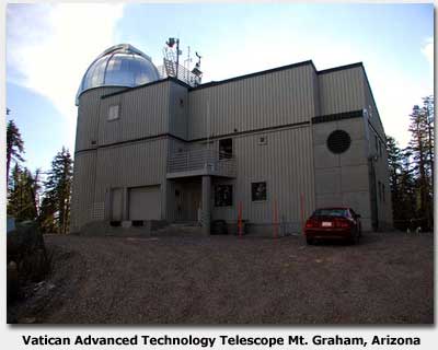 The
                  Vatican Advanced Technology Telescope (VATT) is
                  located on Mt. Graham, near Safford, Arizona